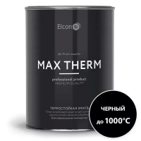 Эмаль "ELCON" термостойкая, чёрная 1л. (до 1000°С)