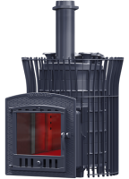 Печь банная AVANGARD ЗК 25 (П2) Ураган в сетке Тюльпан