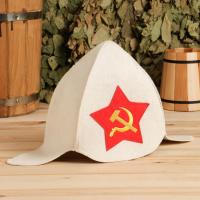 Будёновка "Серп и молот" (белая)