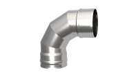 (GS) Отвод 90° Ø150мм., AISI 430/0,8мм. (h=275мм.)
